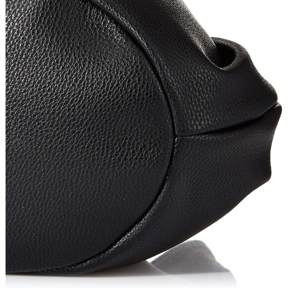 The Drop Women's Black PU Avalon Small Tote Japanese Knot Style Evening Handbag - Picture 6 of 7